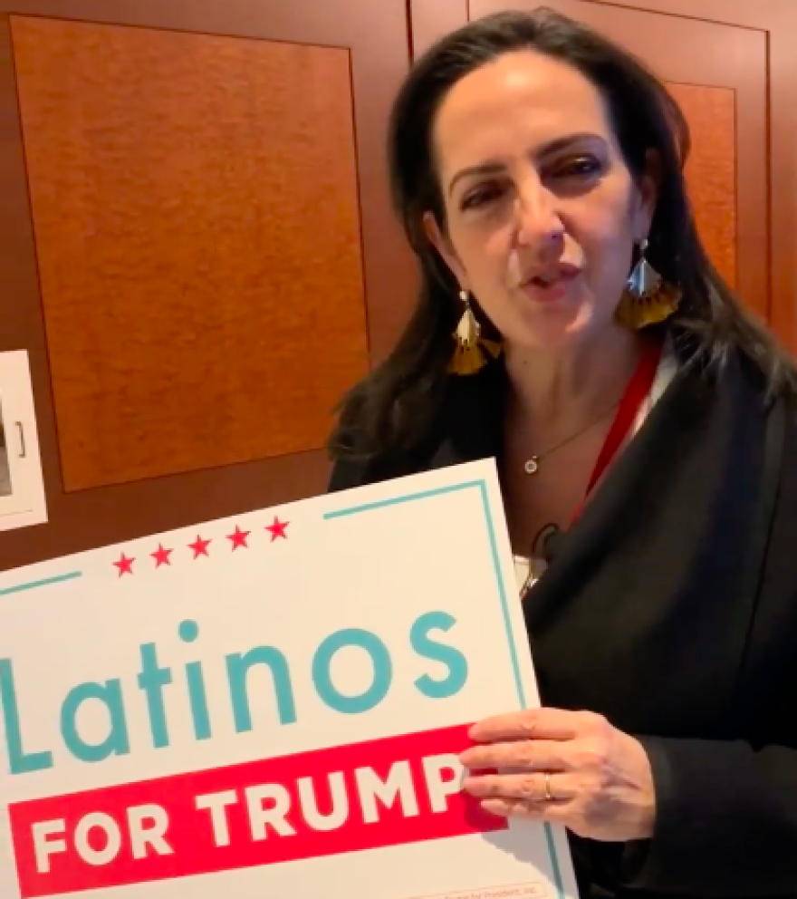 Right-wing Colombian Senator Maria Fernanda Cabal in a social media video endorsing Trump.