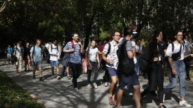 Students at Pontifical Catholic University of Chile, in Santiago. The university participates in <em>gratuidad,</em> so tuition is free for qualifying students.