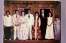 Queen Elizabeth II, Gov. George Ariyoshi, First Lady Jean Ariyoshi, Prince Philip and other members of the Ariyoshi family at a formal dinner at Washington Place in April 1975.