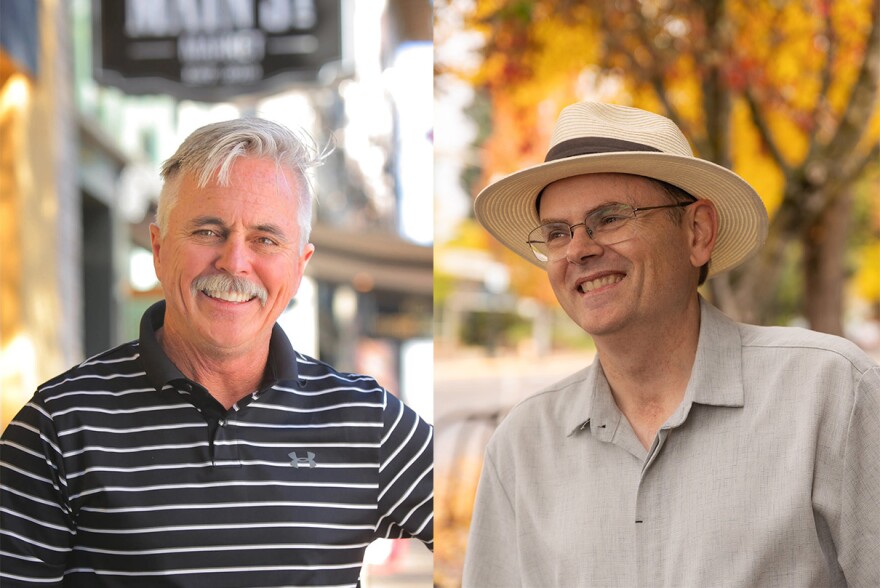 Incumbent David Loveall, left, will face challenger Sean VanGordon, right.