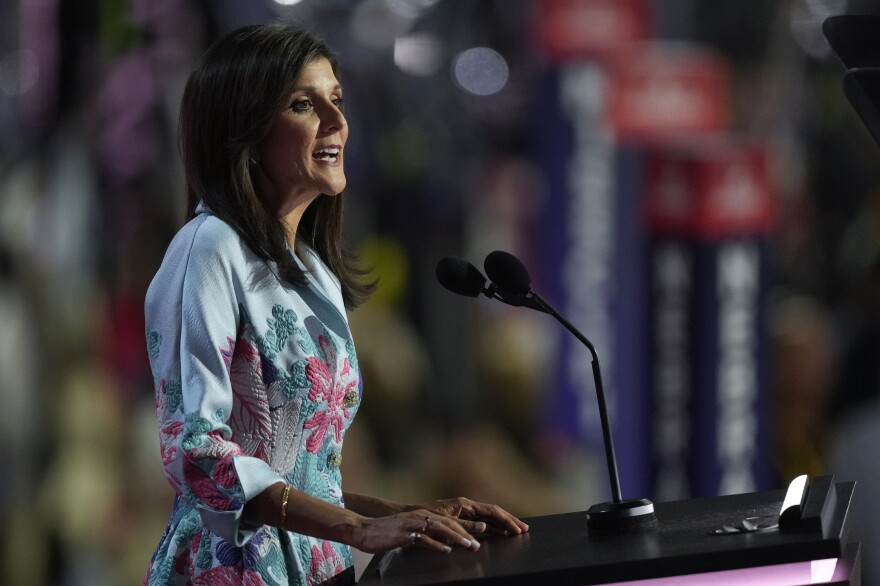 Former Ambassador Nikki Haley speaks during the Republican National Convention.