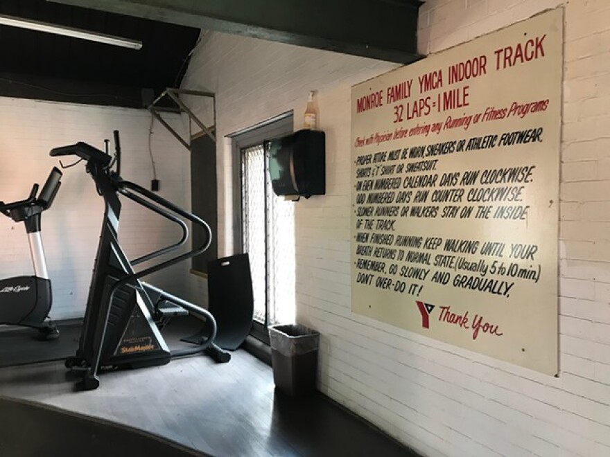 The running track at the Monroe Family YMCA is so small, 32 laps equal a mile.