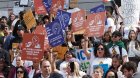 Alex Sánchez, CEO of Voces Unidos, speaks during Latino Advocacy Day on March 17, 2025 at the Colorado Capitol.