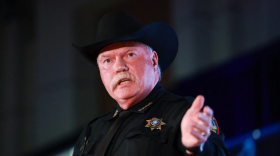 Tarrant County Sheriff Bill Waybourn speaks during the Empower Freedom Luncheon hosted by Unbound Now on April 23, 2026, at the Fort Worth Convention Center.