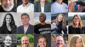 From left to right, Charles Baer, Jamie Collins, Amy Sabbadini, Tony DeBone, Gary Campbell, Brooke West, Samuel Facey, Ron Boozell, Amanda Page, Morgan Schmidt, Chet Wamboldt, Rick Russell, Lauren Connally, Rob Imhoff and Jennifer Letz. Photos courtesy of the candidates' campaign.
