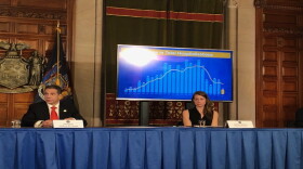 Gov. Andrew Cuomo at the daily coronavirus briefing on Thursday.