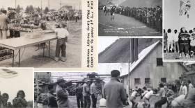 A compilation of images celebrating Alaska's history of baseball and other summer celebrations on the America250-Alaska homepage.