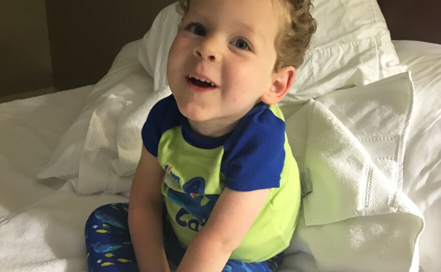 Eli Wheatley, 3, of Lebanon, Ky., was diagnosed in his first few weeks of life with spinal muscular atrophy, a genetic disease of motor neurons that was destroying his muscles. Thanks to a single infusion of experimental gene therapy, his mom says, she continues to see improvement every day.