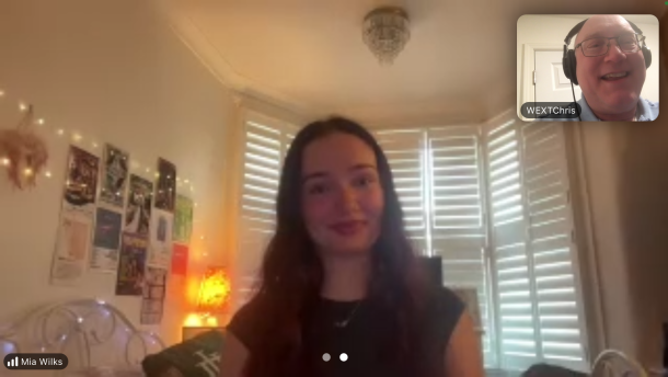 Singer songwriter Mia Wilks from London on Zoom
