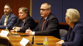 North Carolina Supreme Court Candidates speak during a panel discussion at the North Carolina Supreme Court Candidate Forum at Duke University Law School in Durham, N.C., Wednesday, Oct. 26, 2022. (AP Photo/Karl DeBlaker)