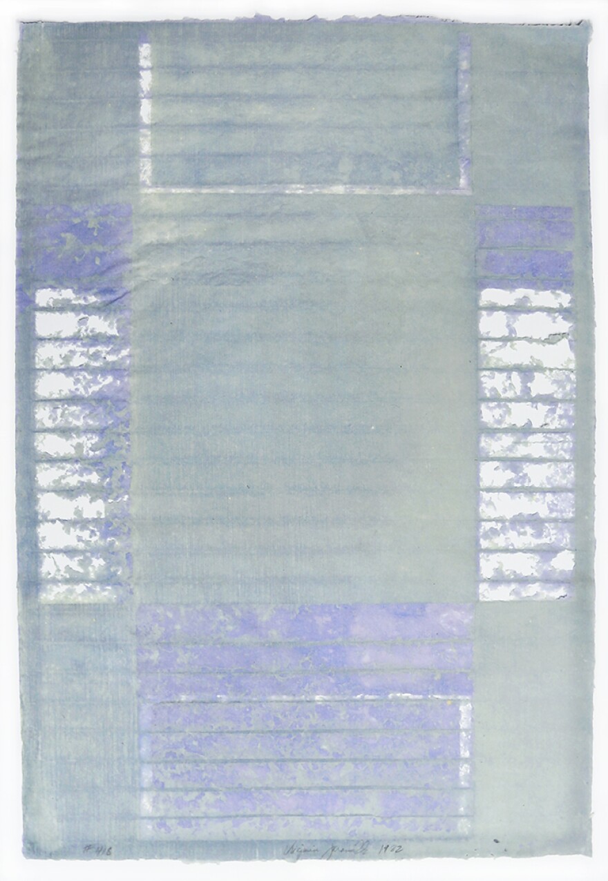 Virginia Jaramillo (Mexican American, born 1939), Shaman’s Dream, 2021, acrylic on canvas, 81½ x 69½ inches, Courtesy of the artist and Hales Gallery and Pace Gallery. © Virginia Jaramillo. Image courtesy of the artist and Hales Gallery and Pace Gallery.