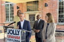 Appearing in Tallahassee Monday, October 12, 2026, Jolly and running mate Gwen Graham are flanked by U.S. Rep. James Clyburn, a South Carolina Democrat, and former Democratic U.S. Rep. Al Lawson of Tallahassee, both prominent Black political figures.