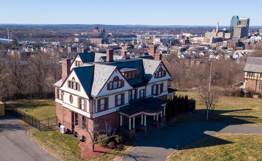 An overview of the Frederick Harris House, also known as the "Valentine Mansion," which overlooks much of Springfield, Mass. from its perch on Maple Street.