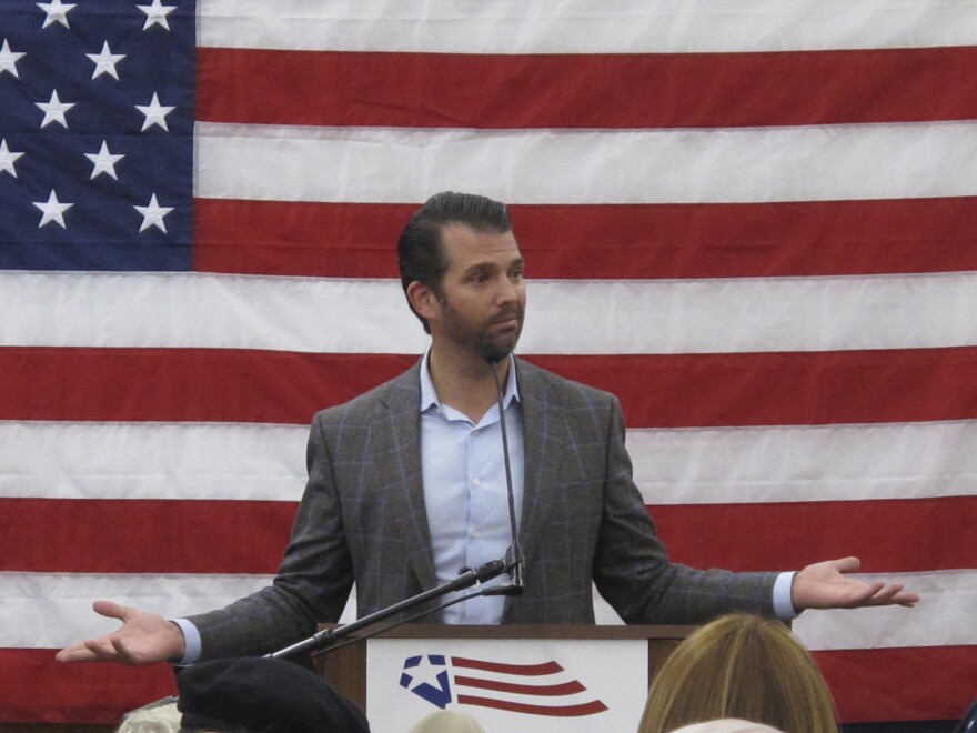 Donald Trump Jr. did not go into detail on what President Trump had advised. Asked last year for details by the BBC, Prime Minister Theresa May said, with an amused expression: "He told me I should sue the EU."