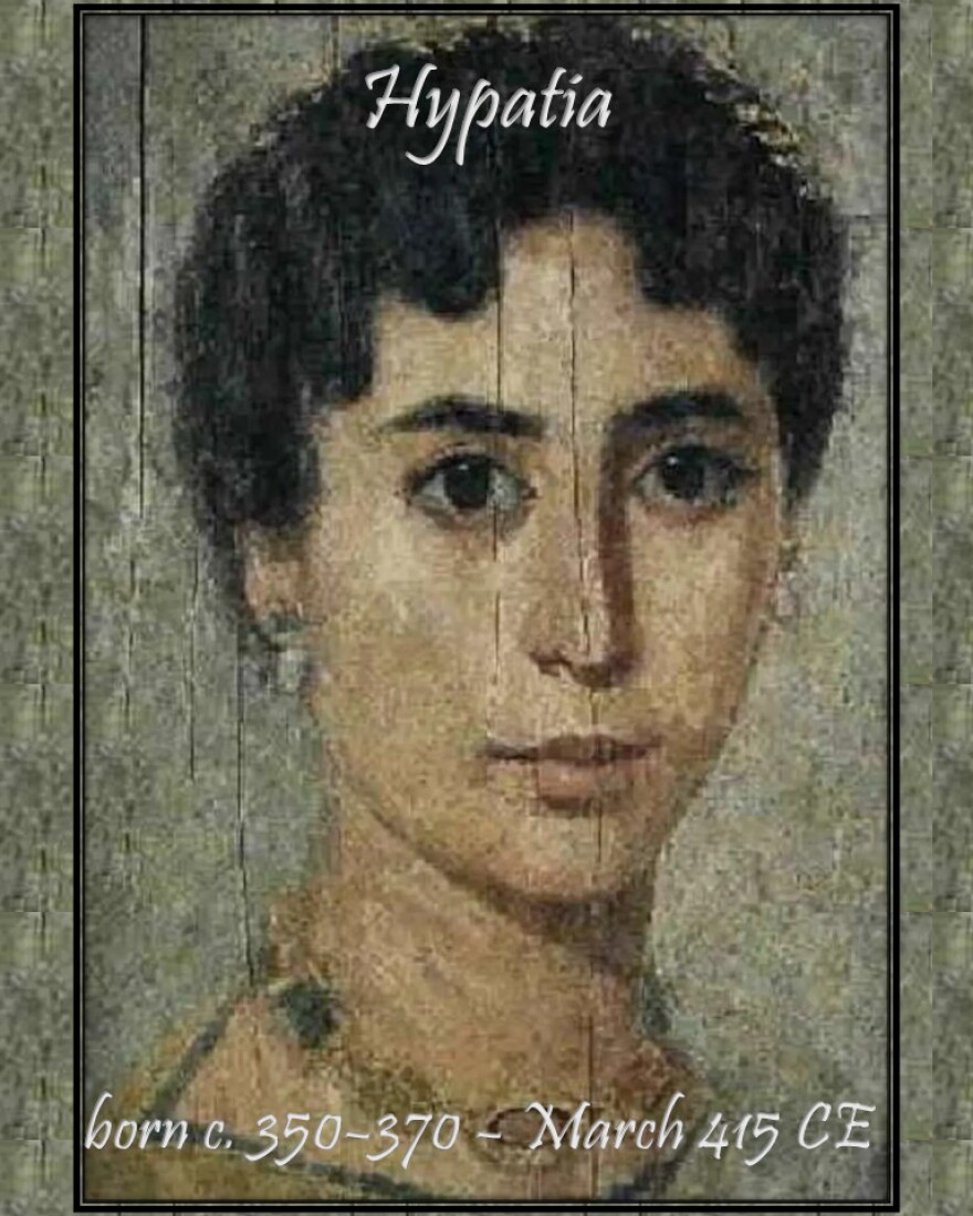 Hypatia was an early philosopher, astronomer, and mathematician who lived in Alexandria, at that time in the province of Egypt. She was a prominent thinker who taught subjects including philosophy and astronomy and was renowned as a great teacher and wise counselor.