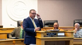 County Administrator Timothy Fitzgerald presents the two options at Wednesday's press conference.