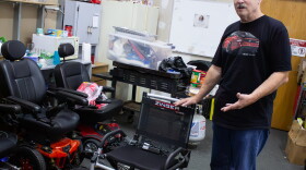 Doug Griswold volunteers to refurbish power chairs at the Wichita Medical Loan Closet. The organization provides a wide range of donated items for little or no cost to the public.