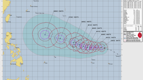 Typhoon Bavi outlook on July 3, 2026.