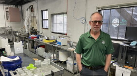 Racetrack Safety Director at UK Mick Peterson in the lab