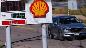 A sign shows the price of unleaded and diesel fuel at a Colorado gas station on Oct. 5, 2026.