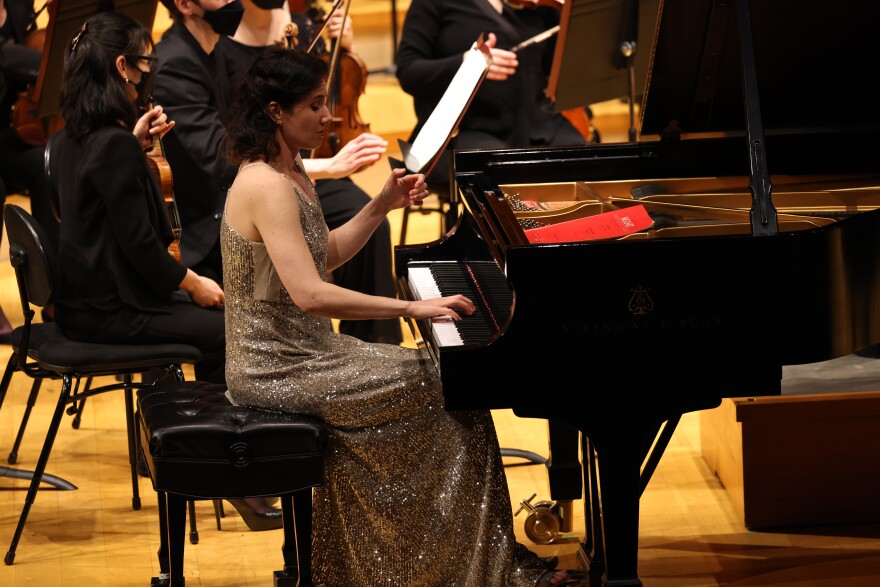 Pianist Martina Filjak performs with the Kansas City Symphony in Helzberg Hall, March 2022