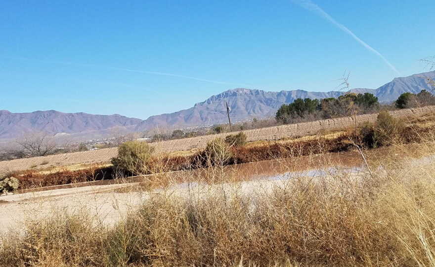 A view of a dry Rio Grande in El Paso, Texas.