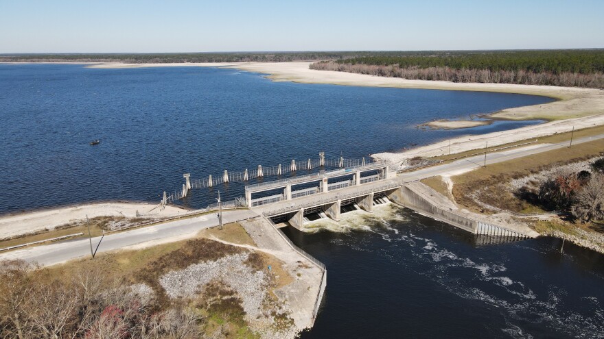 The Kirkpatrick Dam (originally the Rodman Dam) was built in 1968 as part of the unfinished Cross-Florida Barge Canal, a project originally planned to connect Florida's Gulf and Atlantic coasts. The dam blocked the Ocklawaha River's natural flow of water to the St. Johns River, creating the Rodman Reservoir.