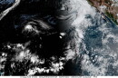 This satellite images shows Tropical Storm Lala heading west on Sunday morning after passing within 35 miles of Hawaiʻi Island.