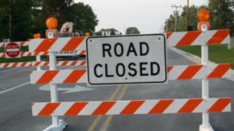Road closed sign
