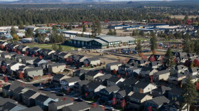 Silver Rail Elementary School, top center, is seen in Bend, Ore., on Oct. 16, 2026.
