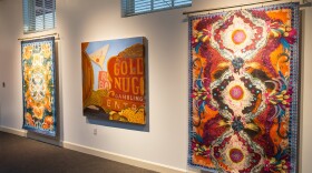 Art from "The Afterparty" featuring artists Deborah Newman and Kat Ryals at the Historic 5th Street School Mayor's Gallery.