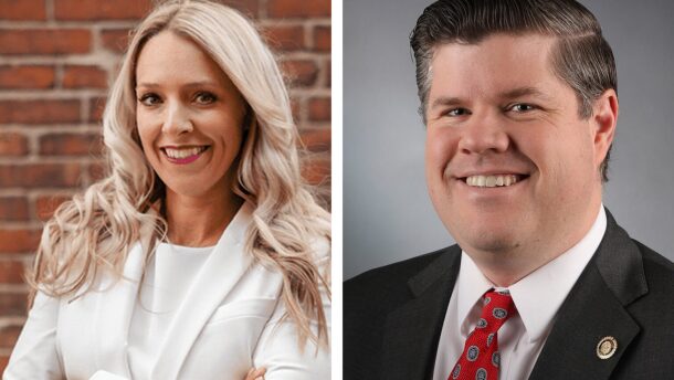 Lori Rook, left, is challenging state Sen. Curtis Trent in the GOP primary in Missouri Senate District 20 in southwest Missouri (photos submitted).
