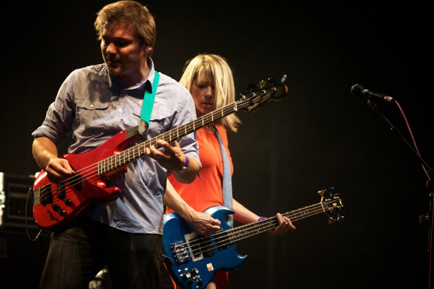 "For hardcore Sonic Youth fans, that set list must have been amazing," says bassist Mark Ibold, seen here "doubling" on the instrument with Kim Gordon at the Williamsburg Waterfront.