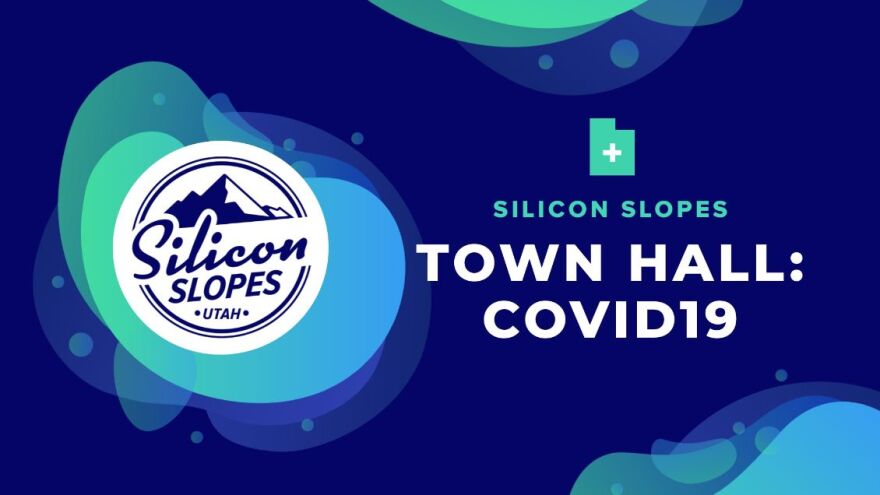 Silicon Slopes logo with Town Hall information.