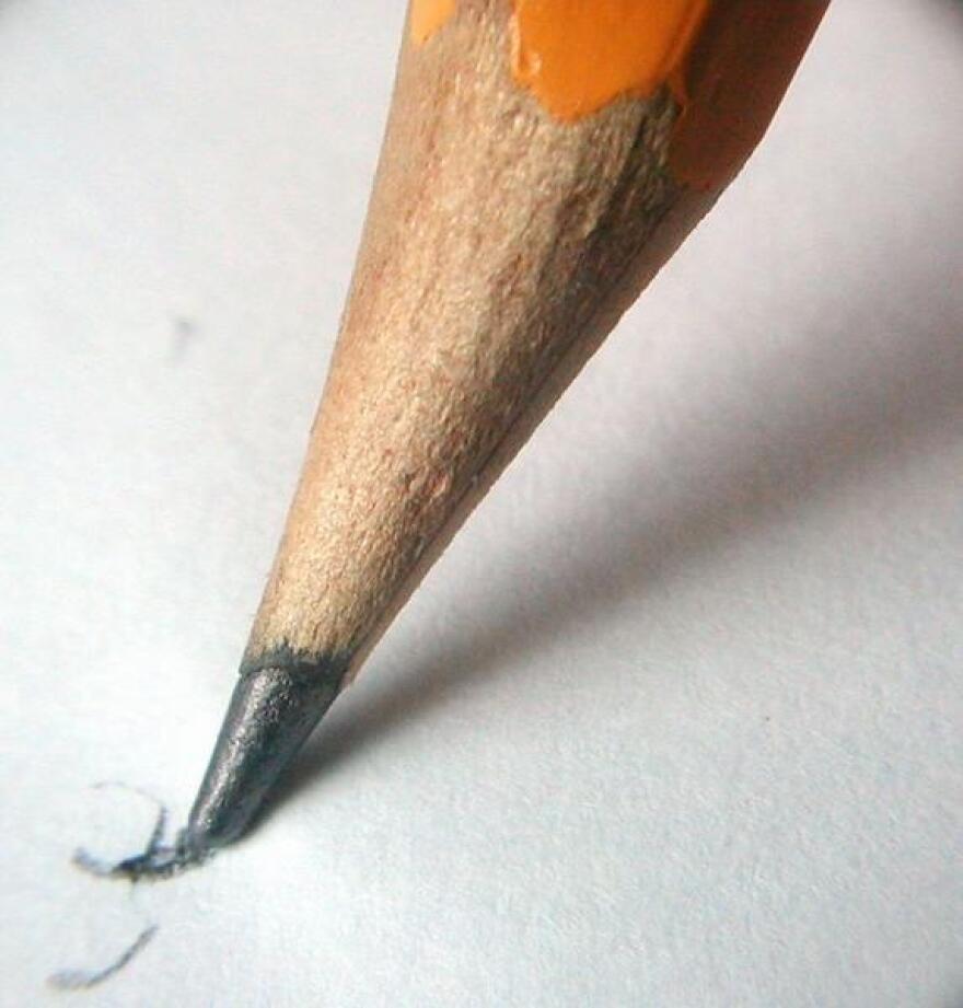 This is a picture of a pencil on paper