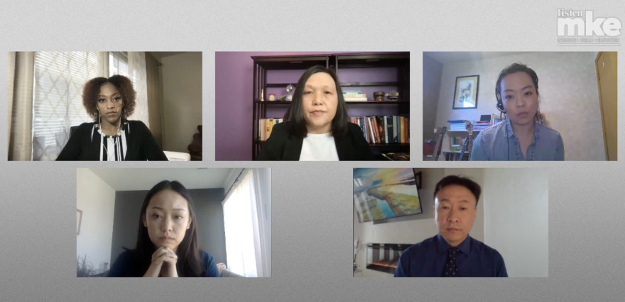 From the top left clockwise: Teran Powell, Chia Youyee Vang, Francesca Hong, Lo Neng Kiatoukaysy and Daphne Chen all came together for a moderated conversation about racism experienced by Asian Americans in Wisconsin.