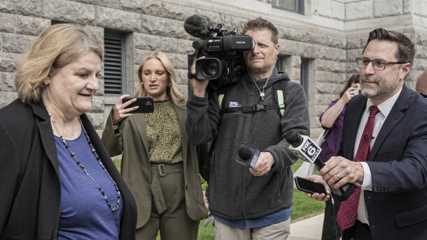 Milwaukee County Circuit Judge Hannah Dugan leaves the federal courthouse after a hearing in Milwaukee on Thursday, May 15, 2025. 