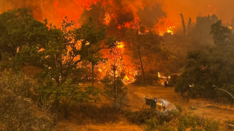 The Gifford Fire burning in eastern San Luis Obispo and Santa Barbara counties, taken Aug. 11 2025.