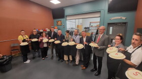 Albany County Executive Dan McCoy, Colonie Mayor Tom Tobin, and Capitol Cooks owners Caroline and Paul Barrett at their grand opening Monday, September 27, 2023.