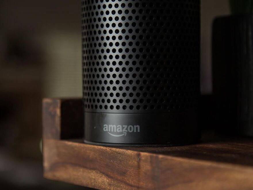An Amazon Echo speaker
