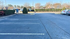 The parking lot at the Hampton Roads Planning District Commission in Chesapeake. (Photo by Katherine Hafner)