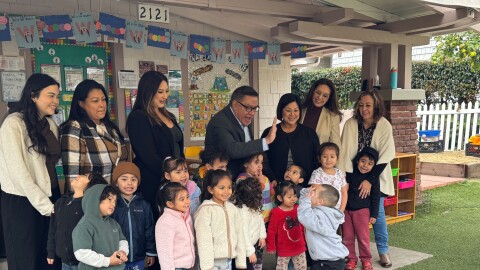 Democratic Congressman Salud Carbajal of Santa Barbara paid a visit to a Storyteller childcare site on Friday as part of his three day 'affordability tour' meeting local families, small businesspeople and students.