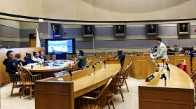 "Two Yale graduate students testify before the New Haven Board of Alders in favor of resolution urging Yale not to settle with the federal government."