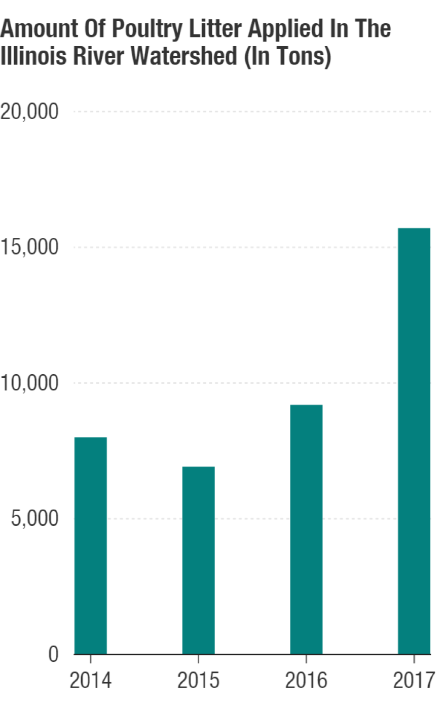 According to data obtained from the state of Oklahoma, the amount of poultry litter (or waste) applied in the Illinois River Watershed has increased in recent years.