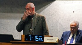 &quot;I refuse to be intimidated,&quot; Sen. Greg Walker (R-Columbus), left, told lawmakers ahead of a vote on Indiana Republican&#039;s redistricting bill, which he opposes. A Senate committee met Monday, Dec. 8, to hear testimony before their vote.