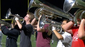 The Bloomington North Cougar Band rehearses on Oct. 24, 2023.
