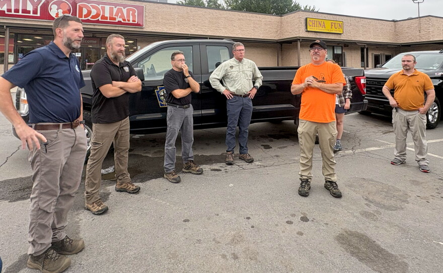 The tour began in a parking lot in Shickshinny.