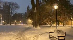 snowy campus setting