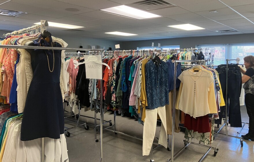 This is a room at Dress for Success where they will have a pop-up sale Saturday, April 18, where you can fill up a bag with as many clothes as it will hold for $40.