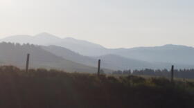 Smoke from the Bacon Rind Fire fills the sky, July 26, 2018.